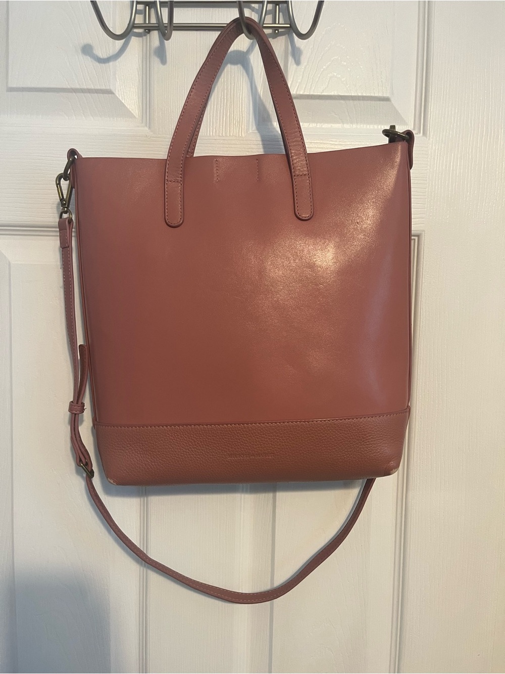 Melrose and Market Dusty Rose Leather Tote with Removable Strap